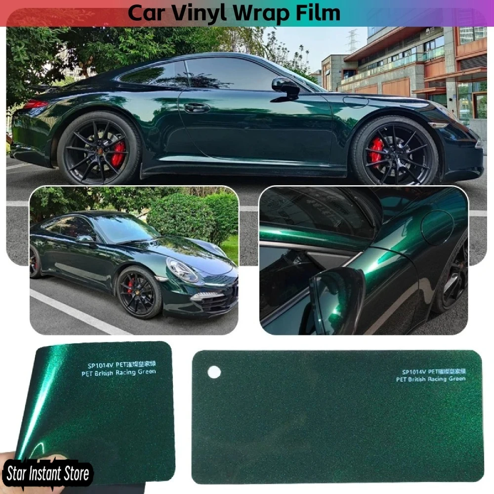 

Film Gloss Metallic Original Paint Royal Green PET Vinyl Wrap Car Film Decal Film Sheet Bubble Free Air Release Technology