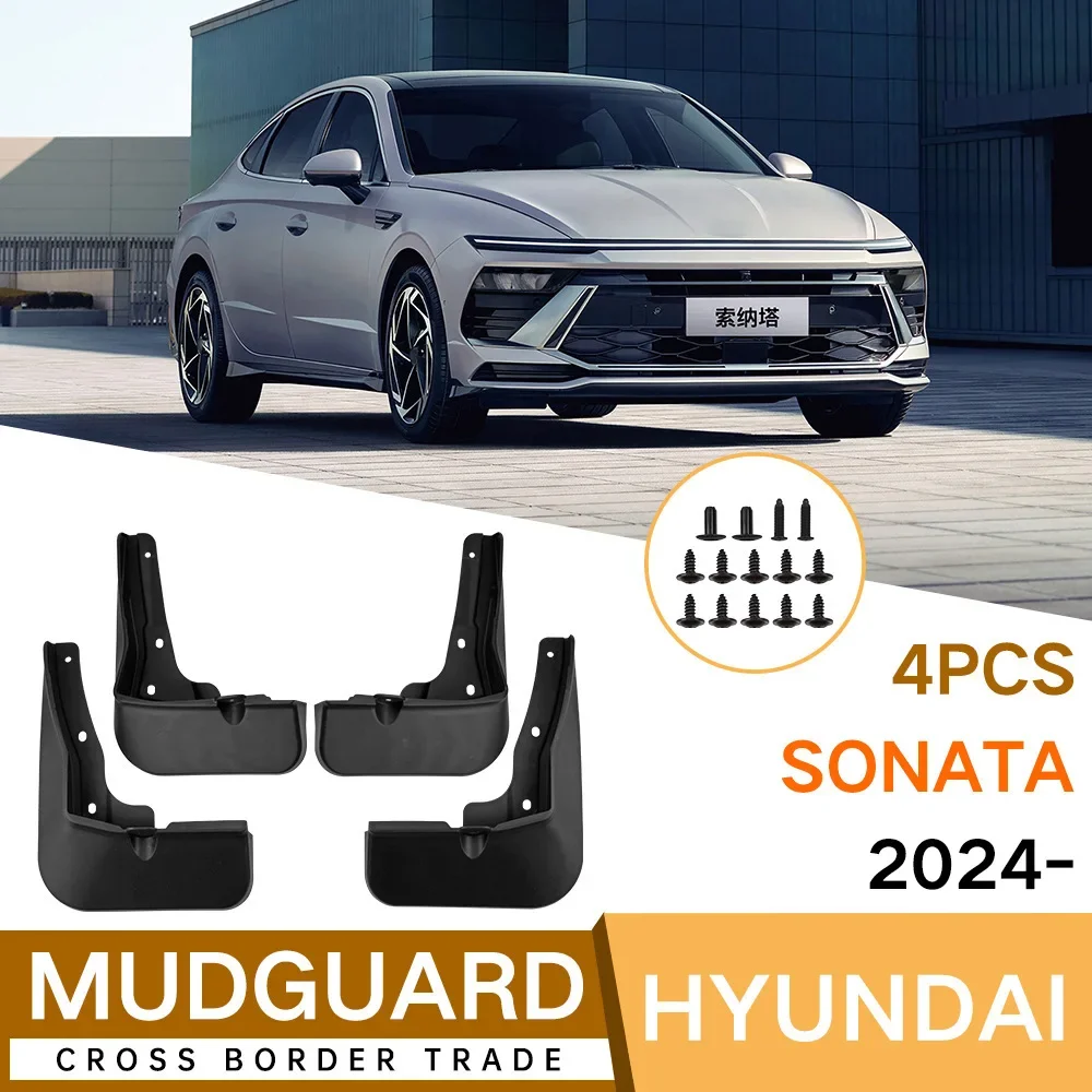 

For Hyundai 11th generation Sonata 2024 black car mudguard Reduce dust Resist tire dirt car accessories tools