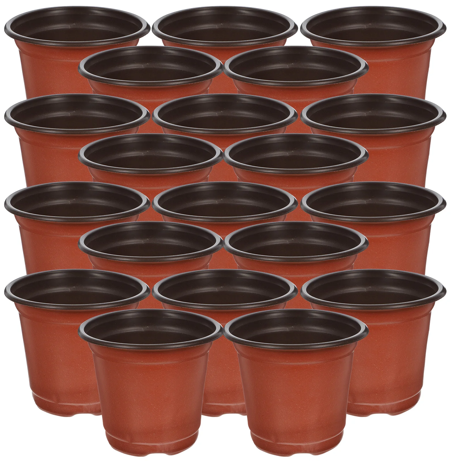 

50PCS Plastic Flowerpot Creative Breathable Flower Pot Succulents Flower Pot Basin Pot - Diameter 100mm (Brown)