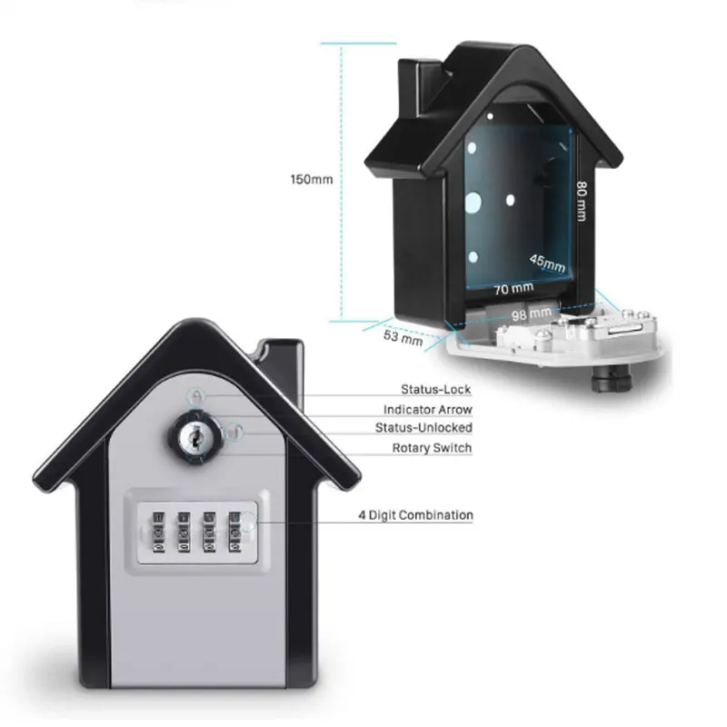 Imagem -02 - Combinação de Código Resettable Chave Caixa de Armazenamento Bloqueio Seguro Senha Segurança ao ar Livre à Prova Impermeável Água Case Botão