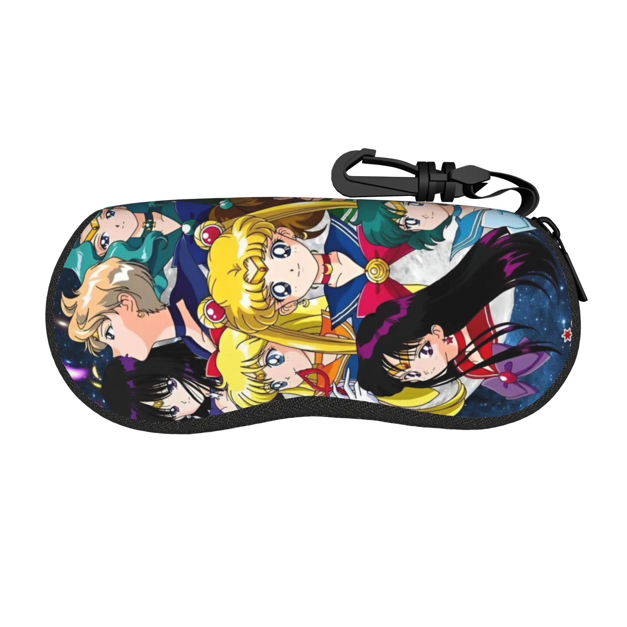 Anime Moon Girl Glasses Case Men Women Anti-Fall Zipper Usagi Tsukino Sunglasses Storage Box Anti-Pressure Eye Contacts Case