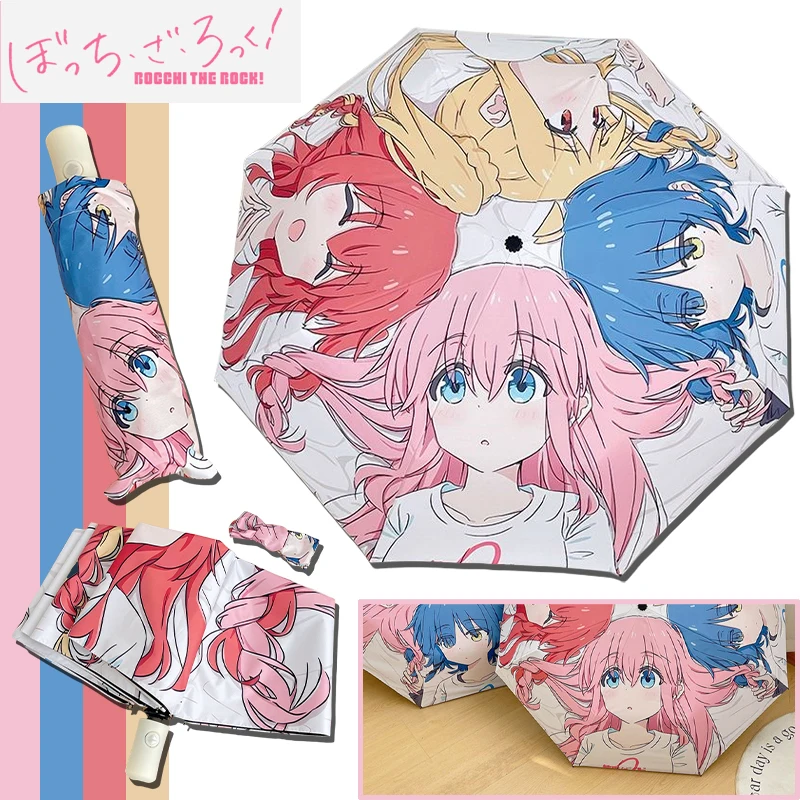 

Bocchi The Rock! Anime Umbrella Foldable Thicken Anti UV Rain Sun Dual-Use Umbrella Men Women Portable Fashion Floral Umbrella