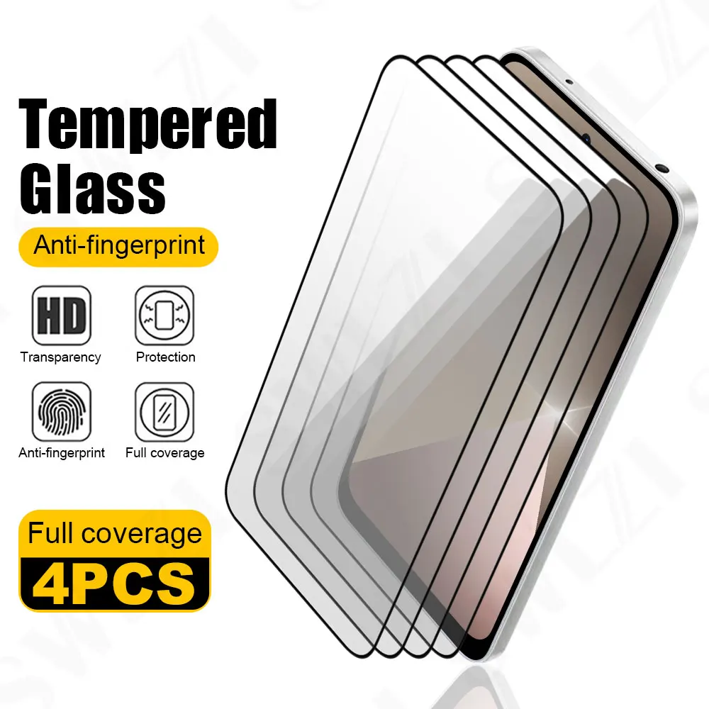 

4Pcs Tempered Glass for Redmi 15 Protective Film 15C 14C 13 Full Cover Glass Smartphone Screen Protector Note 15 Pro 14S 14 4G