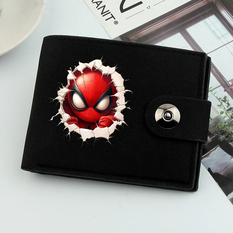 Spider-man Men's Cartoon Money Clip Wallet Purse for Credit Cards Bag Photo Holder Coin Pocket Small Men's Wallet for Male Gift