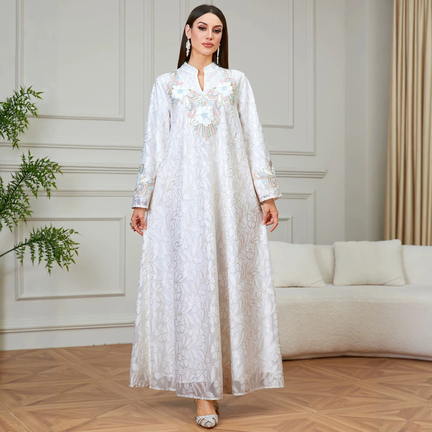 Dress Women Eid Muslim Abaya Lace Dresses Dubai Abayas Kaftan Islam Party Vestidos Jalabiya Ramadan Morocco Arab Long Robe