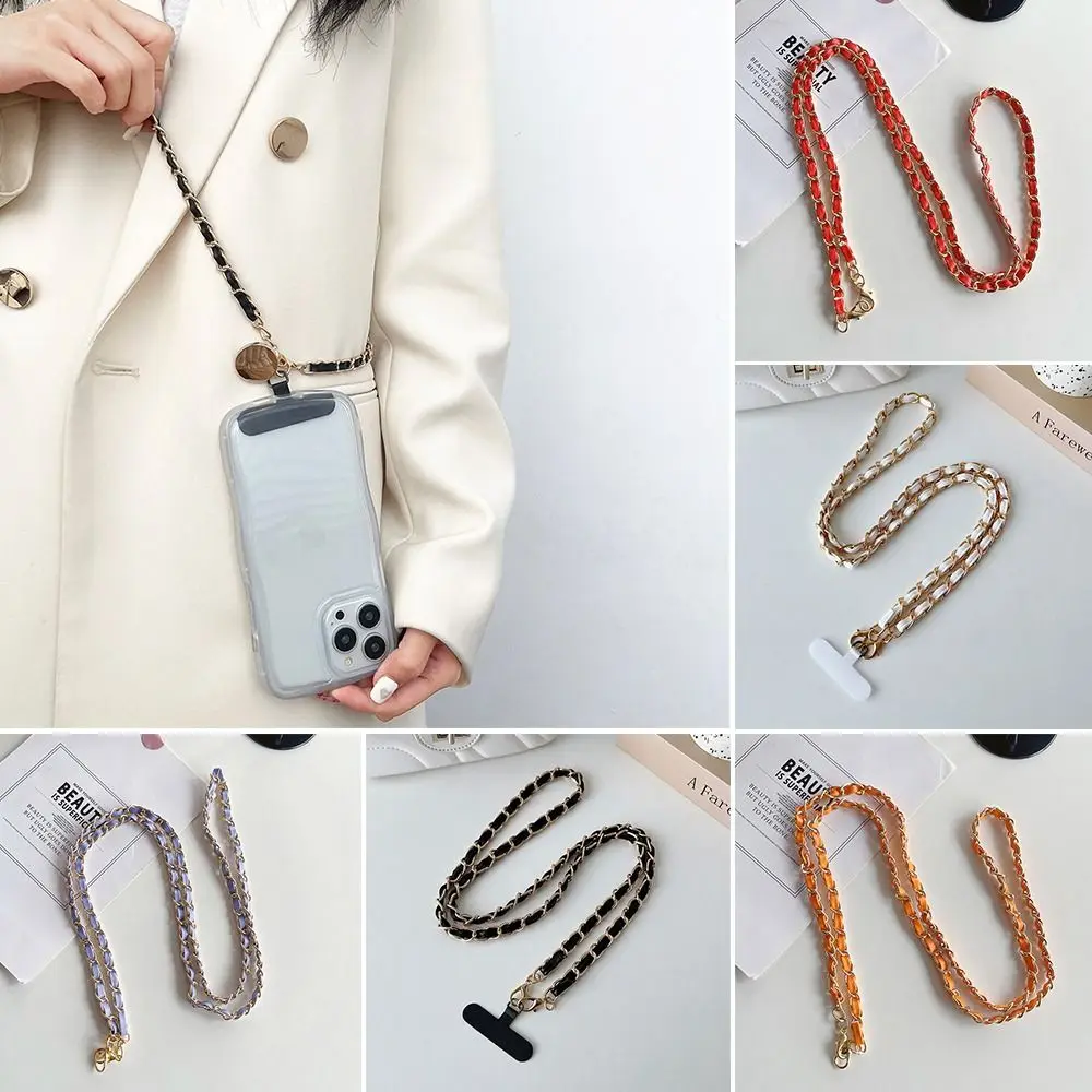 Fashion PU Leather Phone Lanyard Anti-lost Colorful Shoulder Strap Detachable Crossbody Pickup Chain for Woman Girls