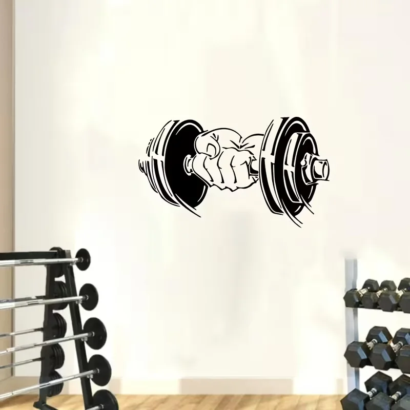 Dumbbell Muscle Exercise Gym Arm Fitness Wall Sticker No Pain No Gain Wall Sticker Suitable for Fitness Methods Exercise Home De