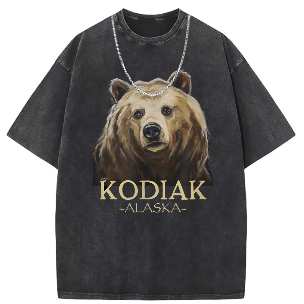 Tshirts Men Kodiak Alaska Shirt Grizz Tshirt Summer/Autumn Oversized Birthday Gifts Long Sleeve Women Sweatshirts Leisure