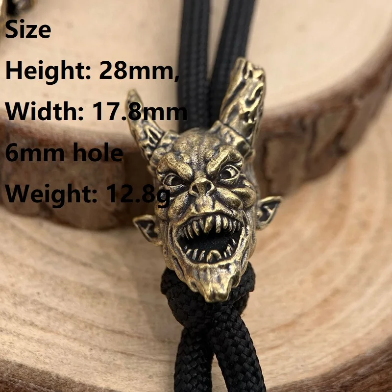 الشيطان رئيس النحت النحاس سكين الخرز EDC DIY Paracord المنسوجة أساور الحبل قلادة اكسسوارات أداة خارجية الشنق السحر