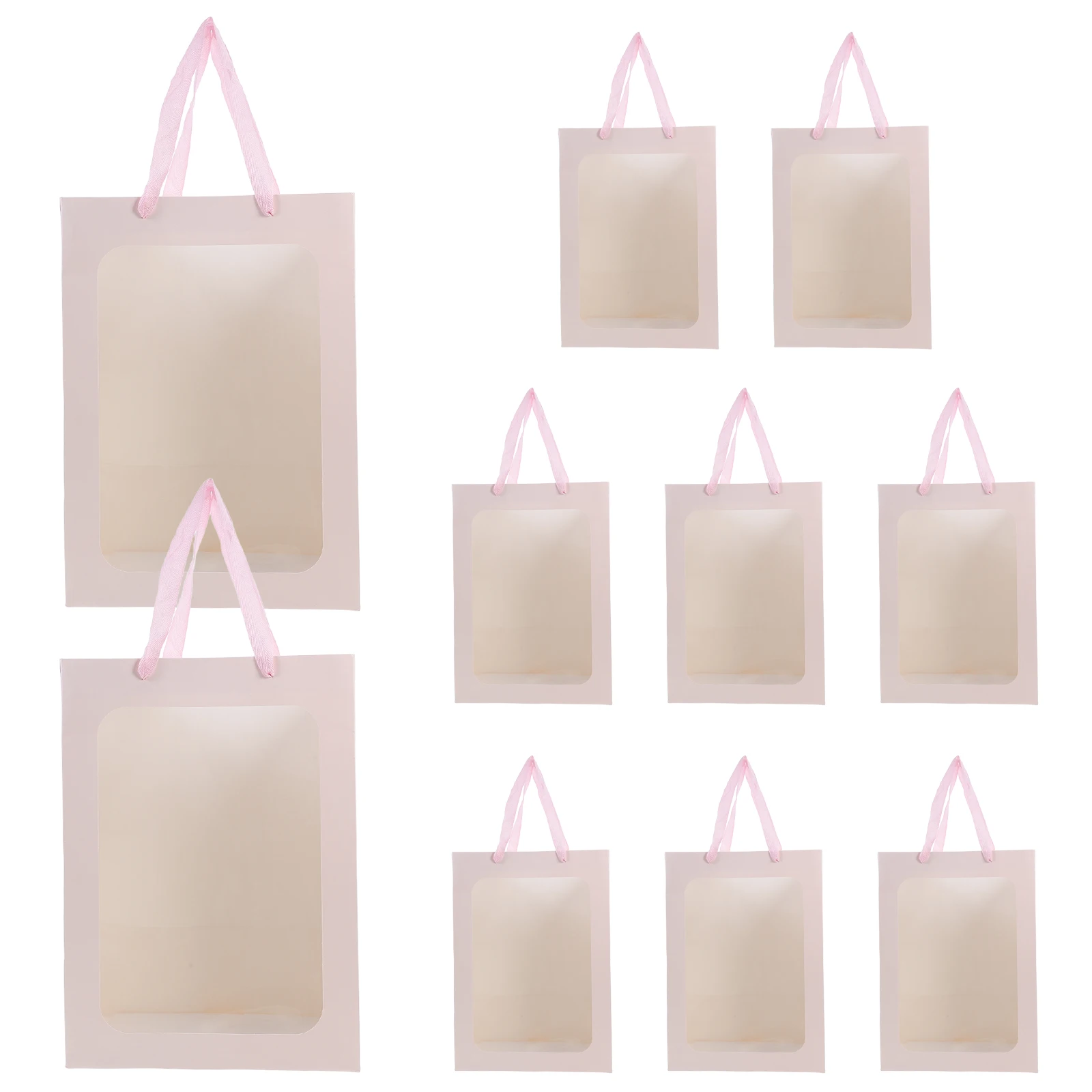 

10 Pcs Window Bags for Flowers Clear Display Valentine Waterproof Flower Bags Gift Waterproof Bouquet Wrapping Storage