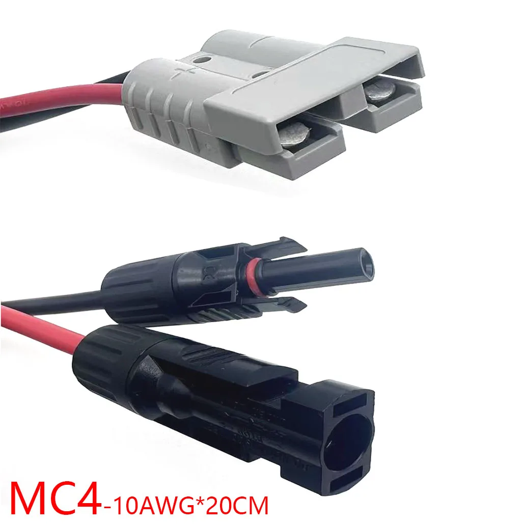 50A For Anderson Plug Connector To MC4 Solar Panel Cable Y Adaptor Connector 20cm 10AWG Male And Female Connectors