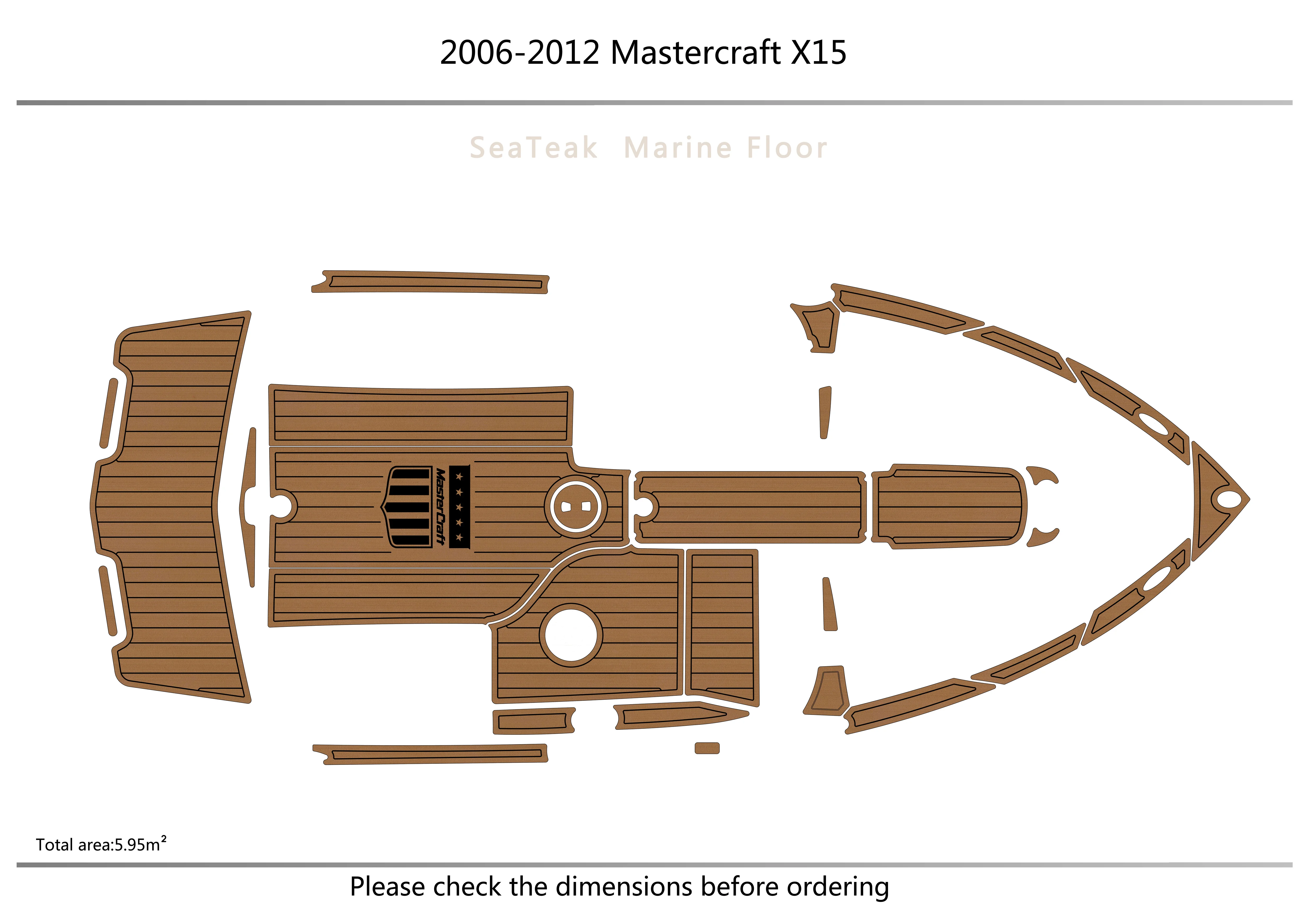 

2006-2012 Mastercarft X15 Cockpit swimming platform1/4" 6mm EVA fAUX carpet Water Ski Yacht Fishing Boat Non-slip mat floor