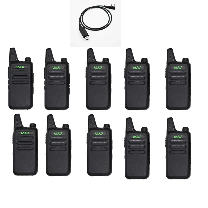 Mini Radio piezas de 10 KD-C1 WLN, transceptor UHF 400-470MHz, 5W, 16 canales, bidireccional