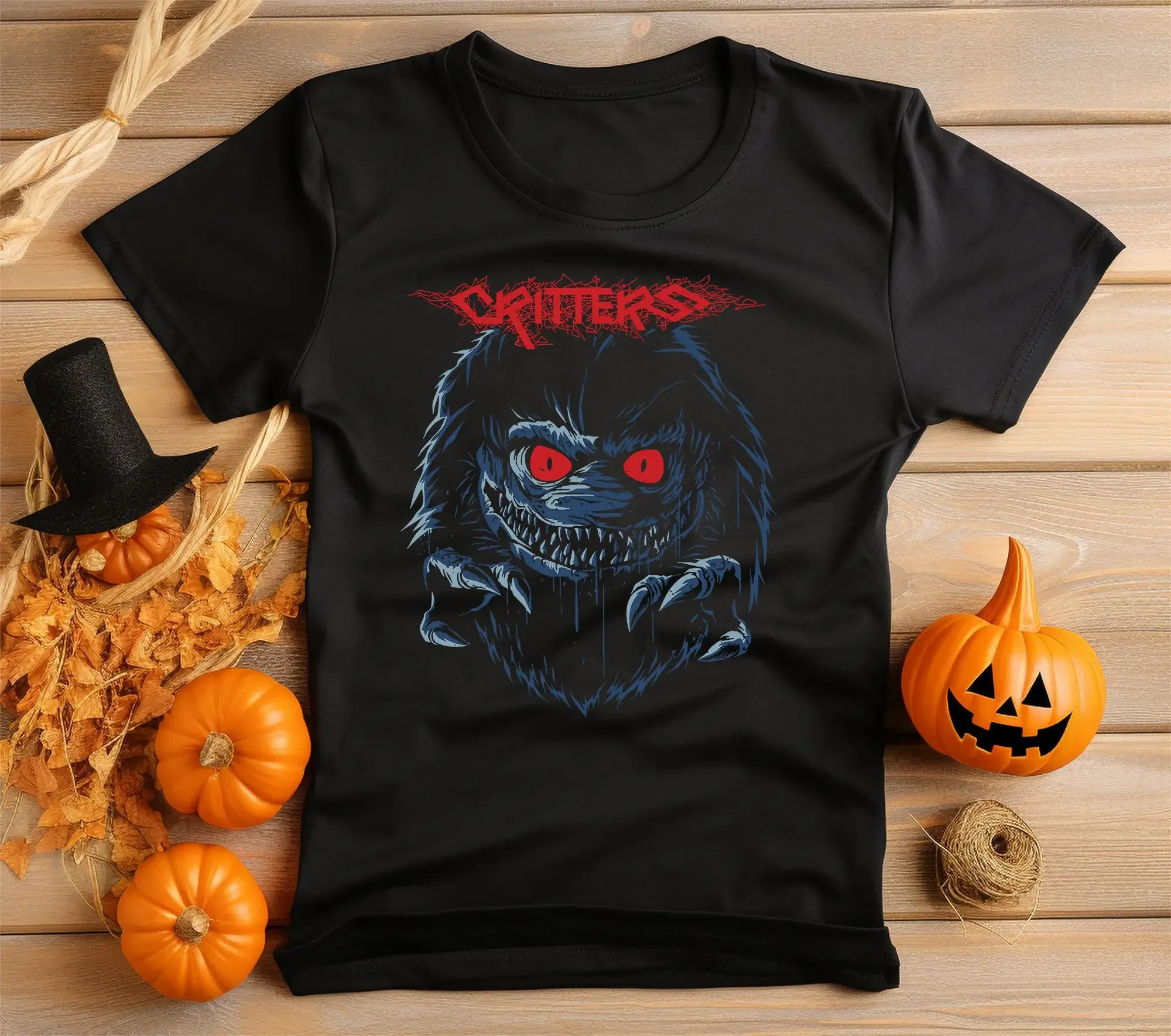 Critter Monster Halloween T Shirt Vibrant Print No Fade Soft 100 Cotton Black Neat Stitching Style Adults