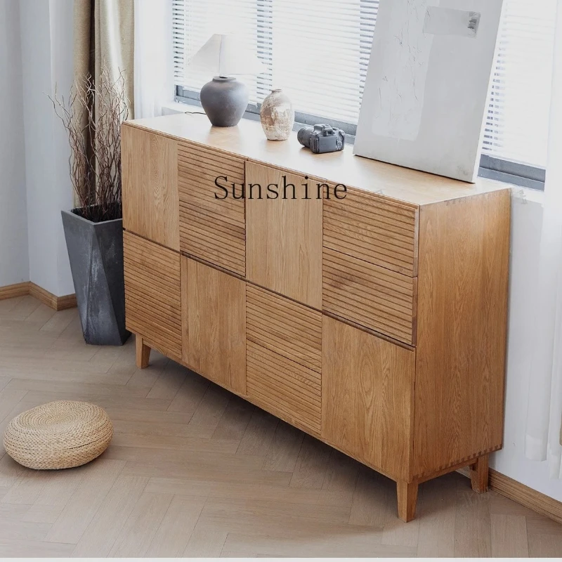 

Bedroom bedside cabinet light luxury solid wood living room storage drawer locker
