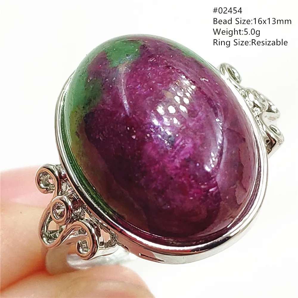 Natural Red Ruby Oval Adjustable Ring Jewelry Women Men Star Light Gemstone Red Watermelon Ruby Zoisite Bead Fashion AAAAAA