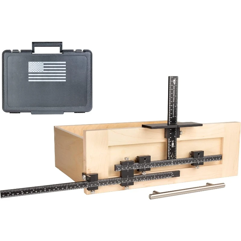 PRO Cabinet Hardware Jig - Install Drawer Front Handles and Knobs Faster - Made in USA - Hand Calibrated