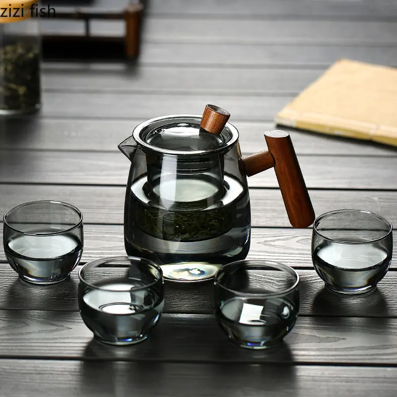 High Temperature Resistance Glass Teapot Teacup Teakettle Tea Cooker Kungfu Tea Set Scented Tea Pot Heatable Kettle Teaware Sets