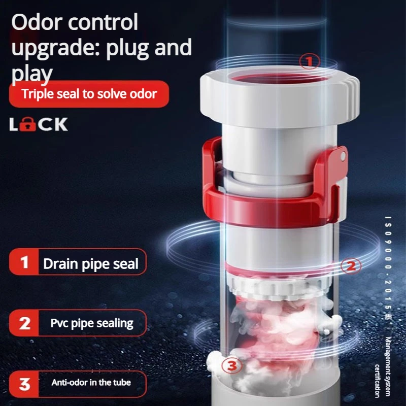 Kitchen and bathroom pipes with leak proof and deodorizing outer diameter of 50mm and 75mm sealed drainage pipe sealing ring