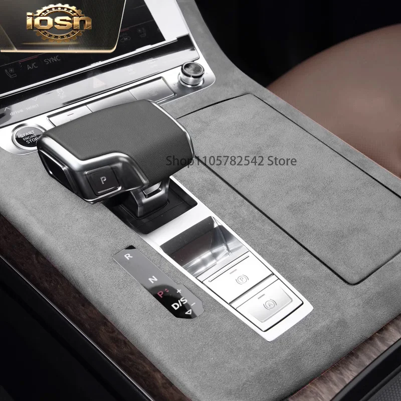 IOSN For Audi Q7 2021-25 ABS Imported Suede Central Control Gear Shift Panel Door Button Frame Interior Patch