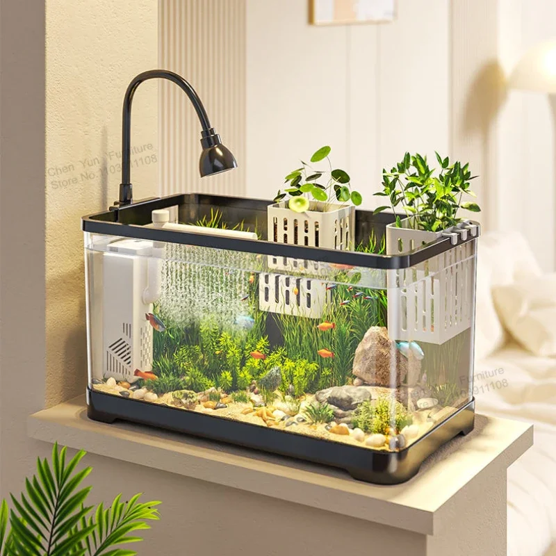 Living Room Nordic Fish Tank Corporation Desktop Aquatic Pet Supplies Ecology Loop Fish Tank Light Cobble Aquarium Pour Aquarium