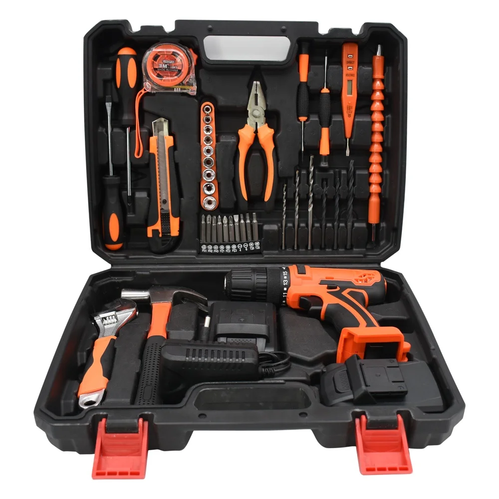 

Высококачественный многофункциональный шуруповерт-дрель, 38 предметов, электроинструмент, аккумуляторный, из сплава