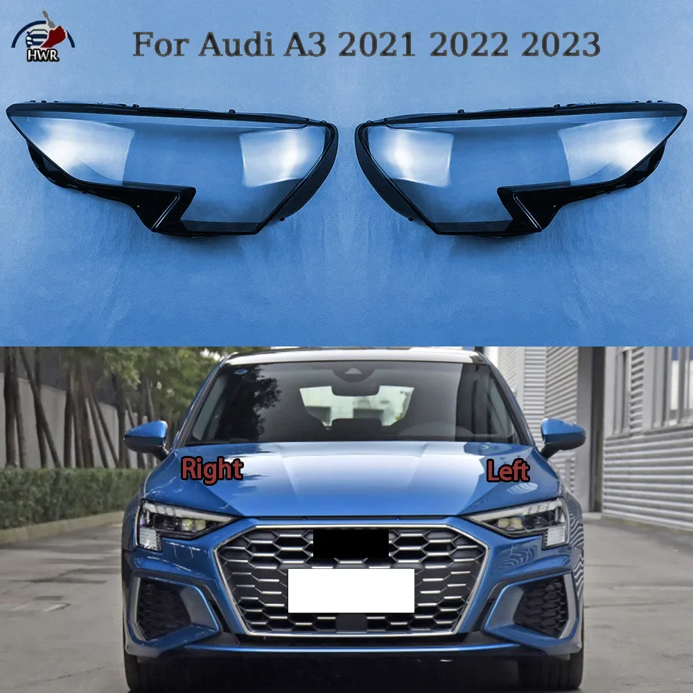 

Все новые чехлы на фару автомобиля, крышка передней фары, линзы автомобиля, стекло, яркий абажур, колпачки для Audi A3 2021 2022 2023