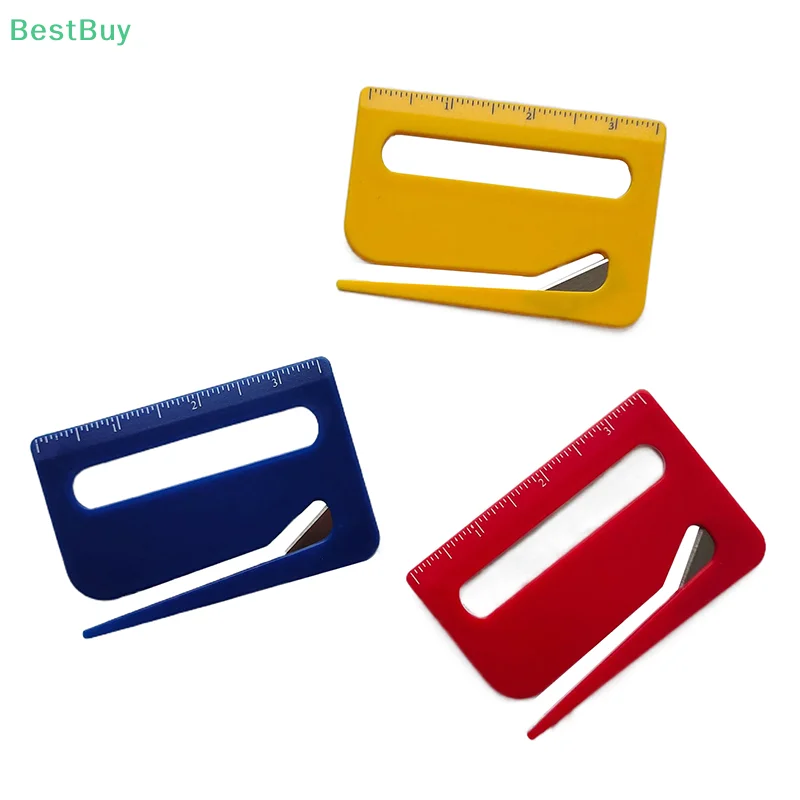 Cool 3Pcs Envelope Opener Slitter Wrapping Paper Cutter With Concealed Blade,Scale, Magnifying Glass For Office Tool