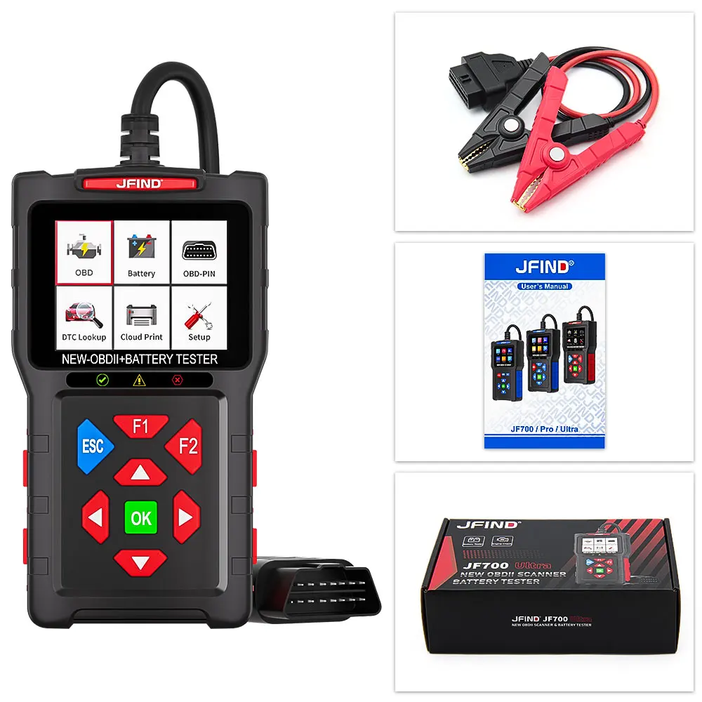 

Car OBD2 Code Reader Scanner JFIND JF700 Ultra Diagnostic Tools Clear Engine Fault Repair Kit with Battery Heath Test