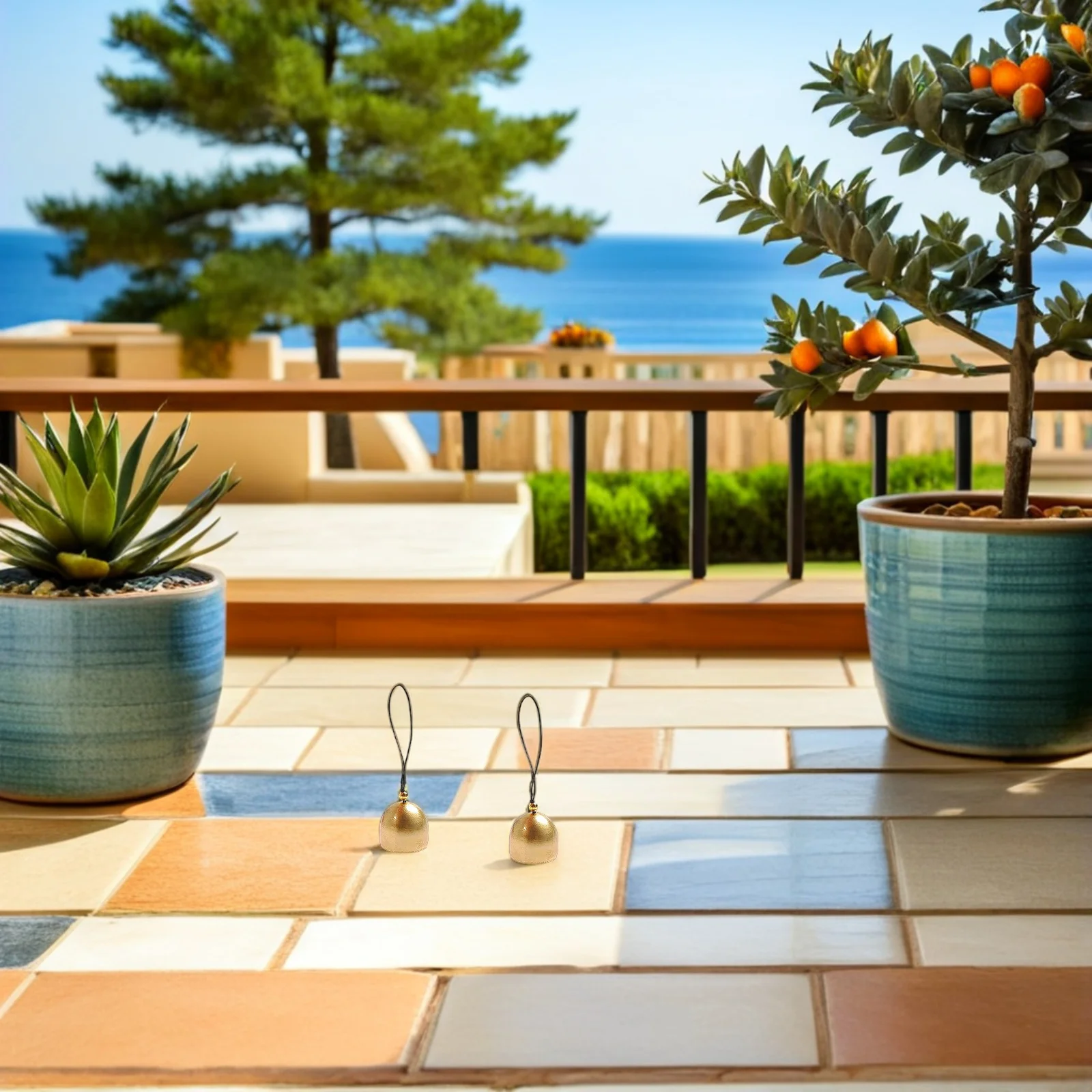 

6Pcs Metal Hanging Bells Small Vintage Brass Wind Chime Ornaments for Home Decor Garden Porch Door Decoration Bulk Bells