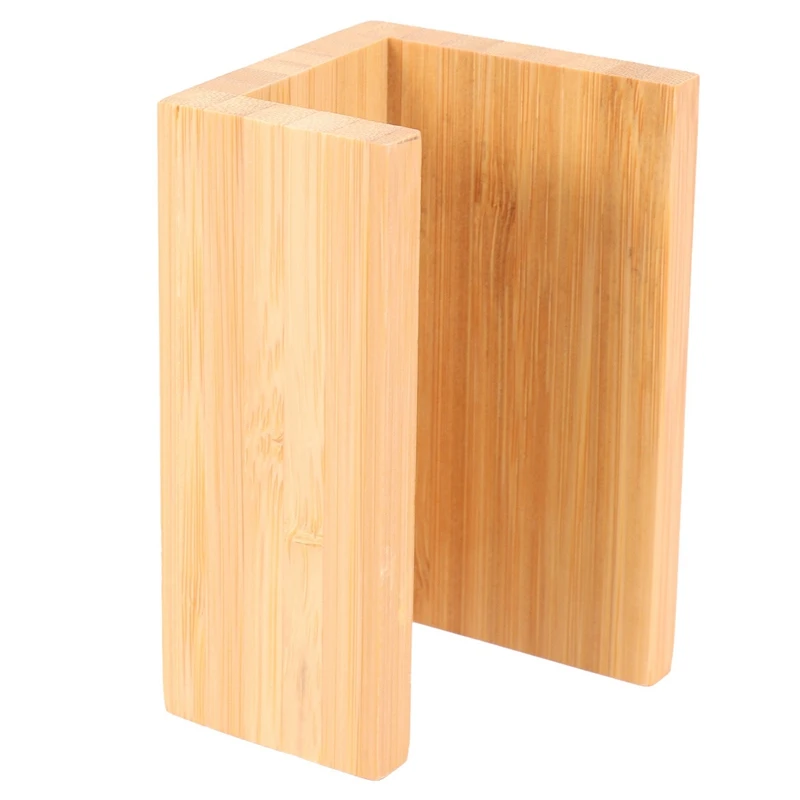 3X Bamboo Wood Desktop Business Card Holder For Desk Sturdy Business Card Display Stand For Men Women