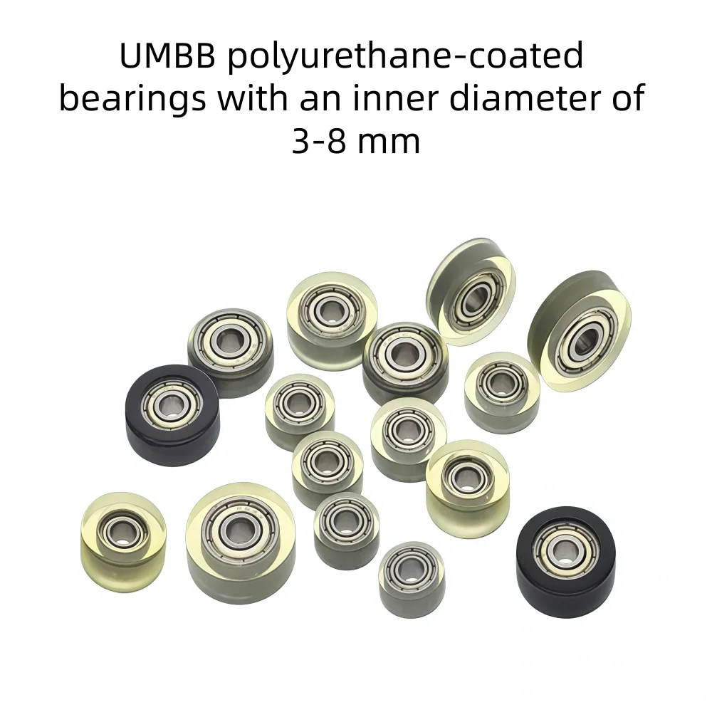 Random Color UMBB Polyurethane Coated Bearing Wheels Rollers Inner Diameter 3-8UM for Industrial Use