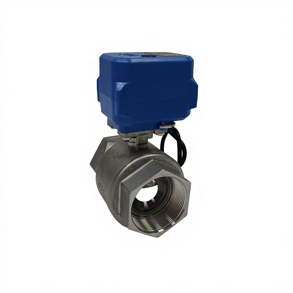 

Электрический шаровой кран из нержавеющей стали SS304 с высокой платформой, двухсоставной, 24В/220В, для контроля потока воды