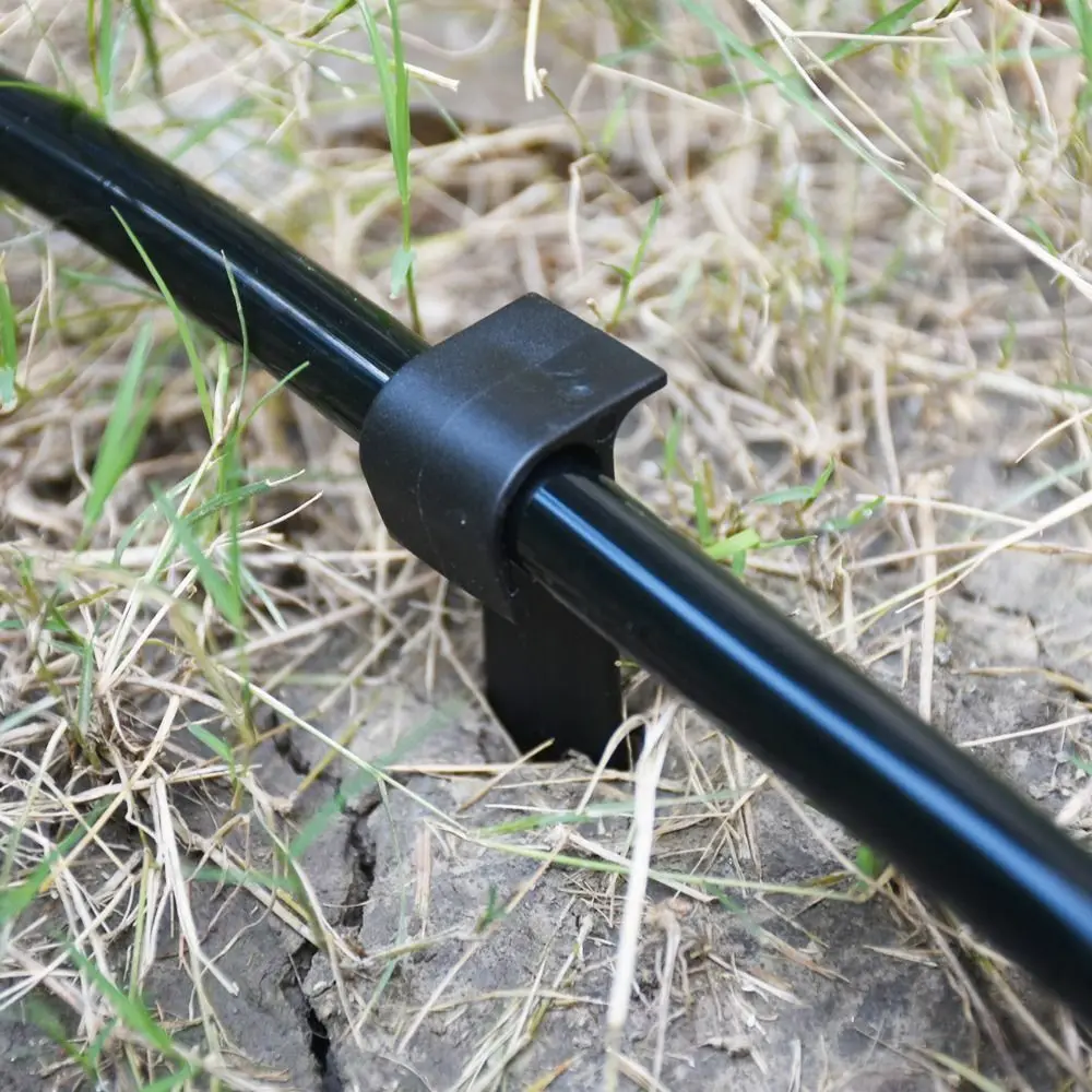 10 Pcs New PE Hose Bracket C-type 16mm/20mm Hose Plug Black Reinforcement Nails Gardening