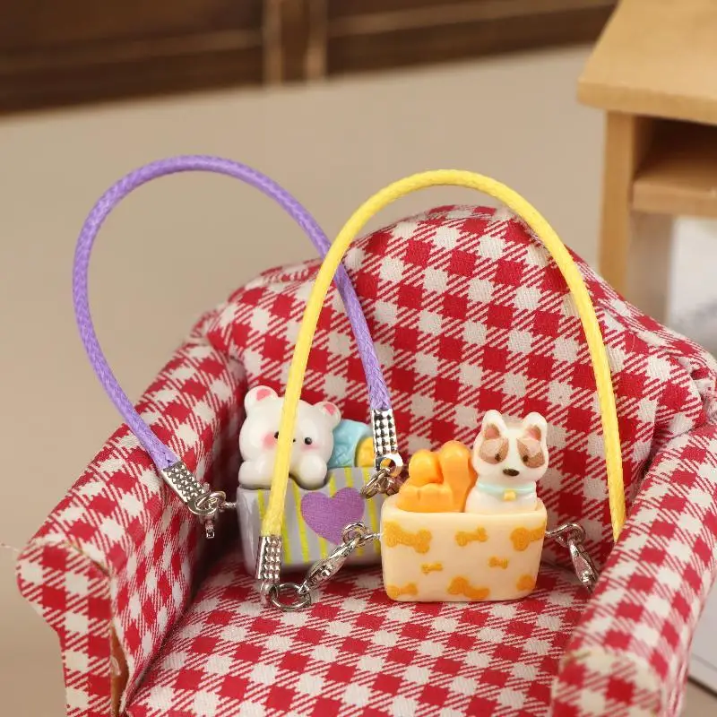 

5/10Pcs Dollhouse Pendant Decoration DIY Dolls Dress Up Toys For Kids Gift Mini Doll Pet Carrying Bag Dolls Neck Accessories
