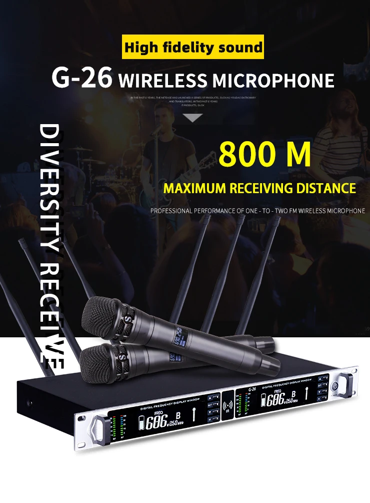 Ten items TLF Xtuga  Professional Noise Cancelling Uhf Wireless Microphones System Built in Dsp