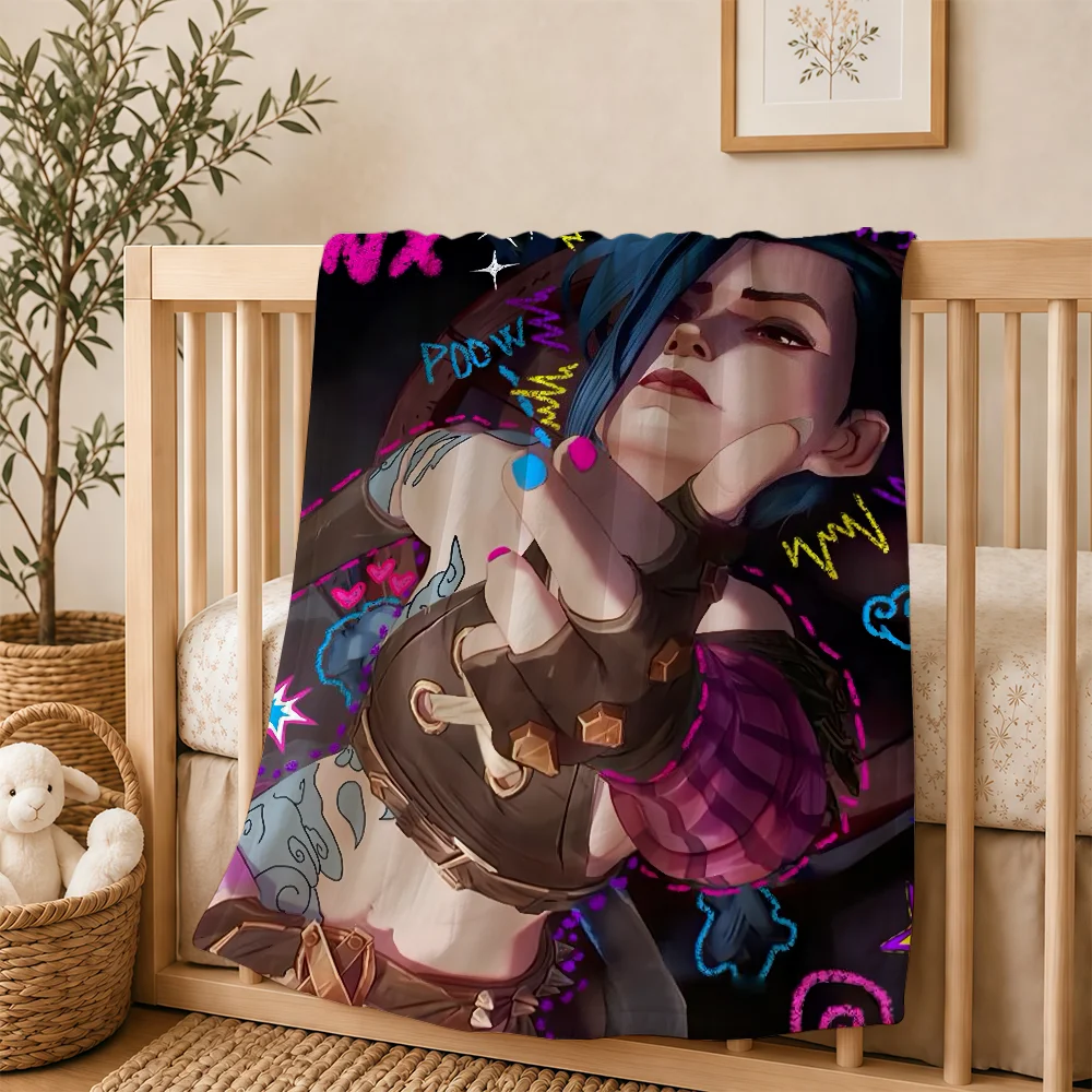 Anime Girl J-Jixx Blanket For Soft Warm Knee For Bedroom Living Room Bed Sofa Camping Picnic Office Gift