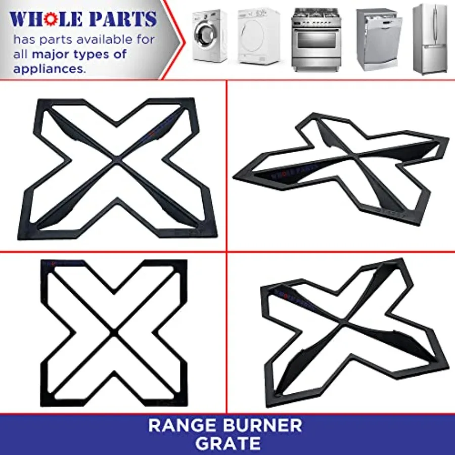 Whole Parts Range Burner Grate Part# WB31K10252 - Replacement and Compatible with Some GE Ranges - 2 Yr Warranty