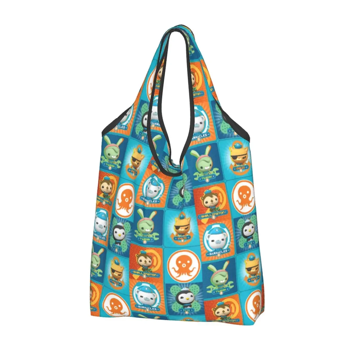 Custom Fashion Printed The Octonauts Adventure Shopping Tote Bags Portable Shopper Shoulder Handbag