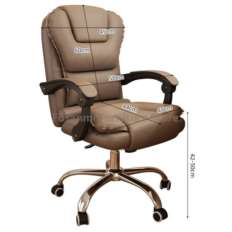 Silla de oficina reclinable de cuero con reposabrazos de conexión, respaldo ancho suave, sillas de ordenador para jugadores, silla de escritorio giratoria ergonómica para juegos en casa