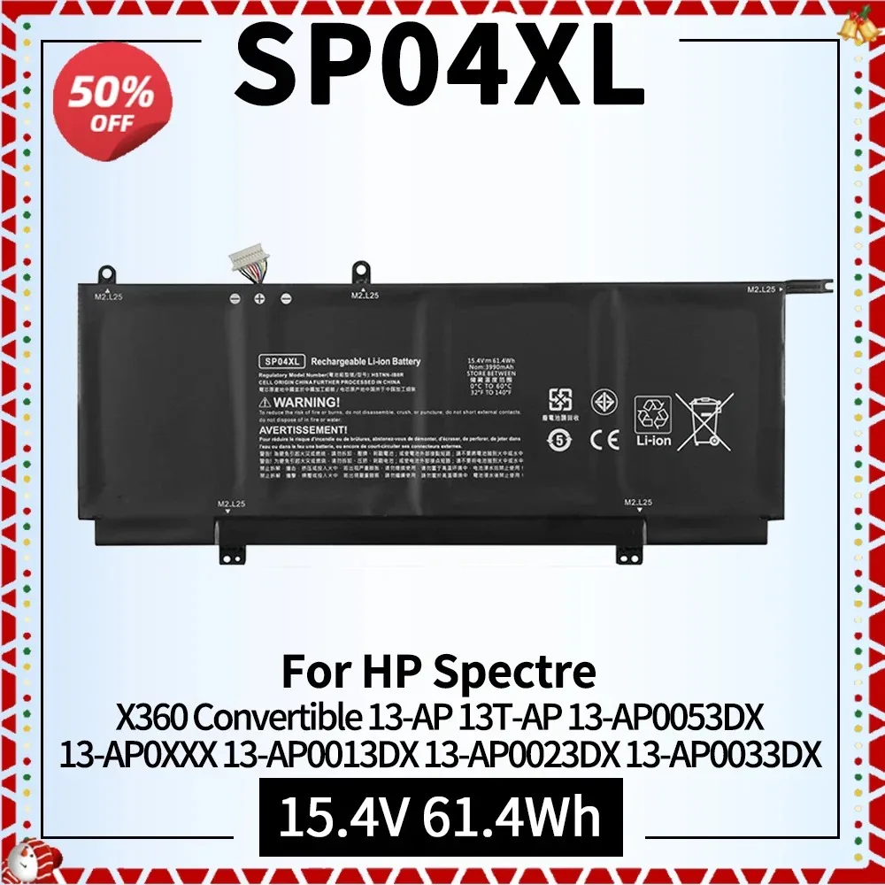 

SP04XL Laptop Battery for HP Spectre X360 Convertible 13-AP000 13T-AP000 13-AP0053DX 13-AP0XXX 13-AP0013DX 13-AP0045NR Battery