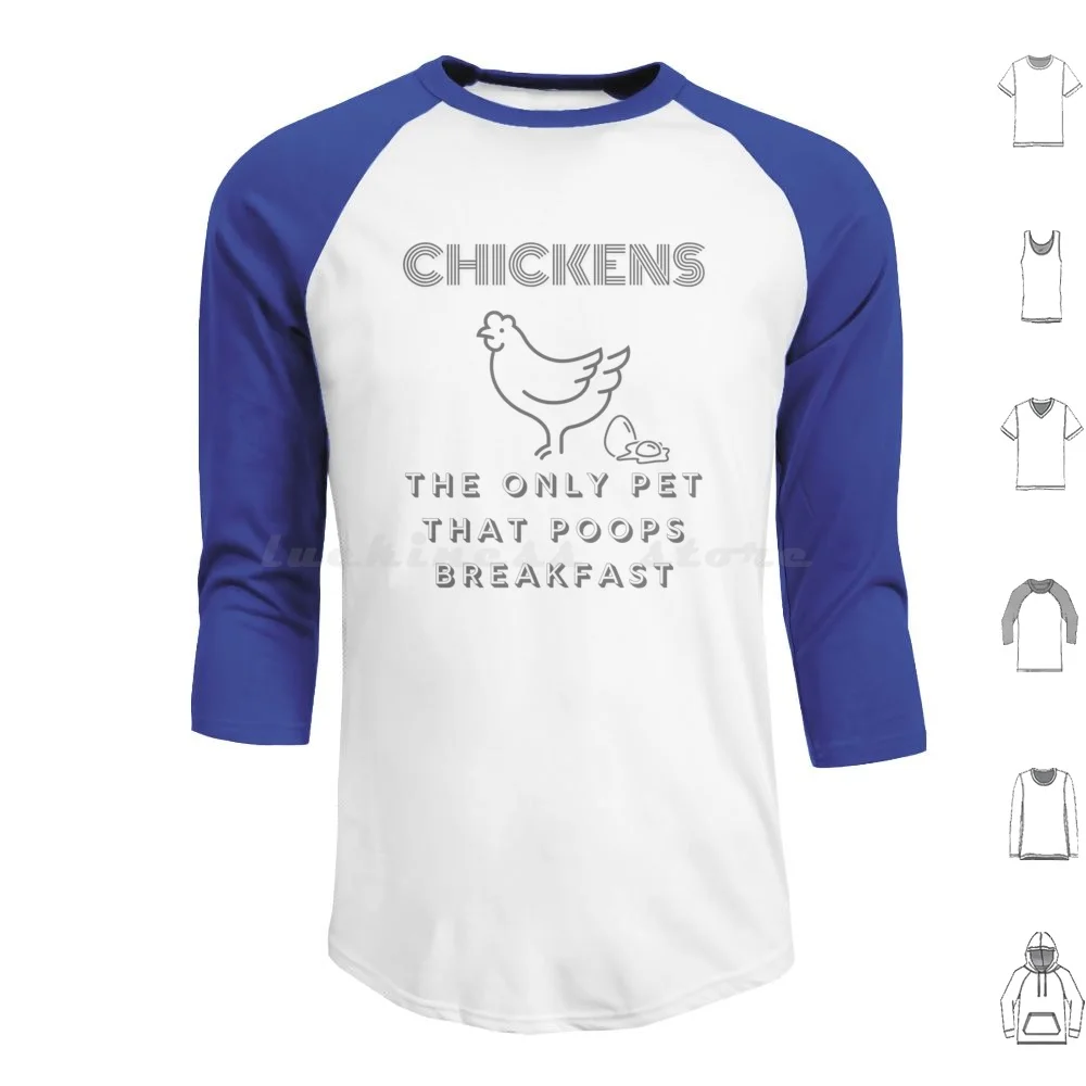 Chickens Poop Breakfast Hoodies Long Sleeve Chickens Chicken Poop Breakfast Cereal Egg Eggs Funny Humor Food