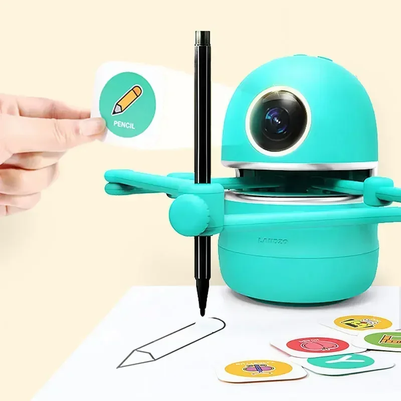 Drawing Robot Early Educational Toys Interactive Talking Teach Drawing Book Kids Flashcard Learning Toy Robot For Gift