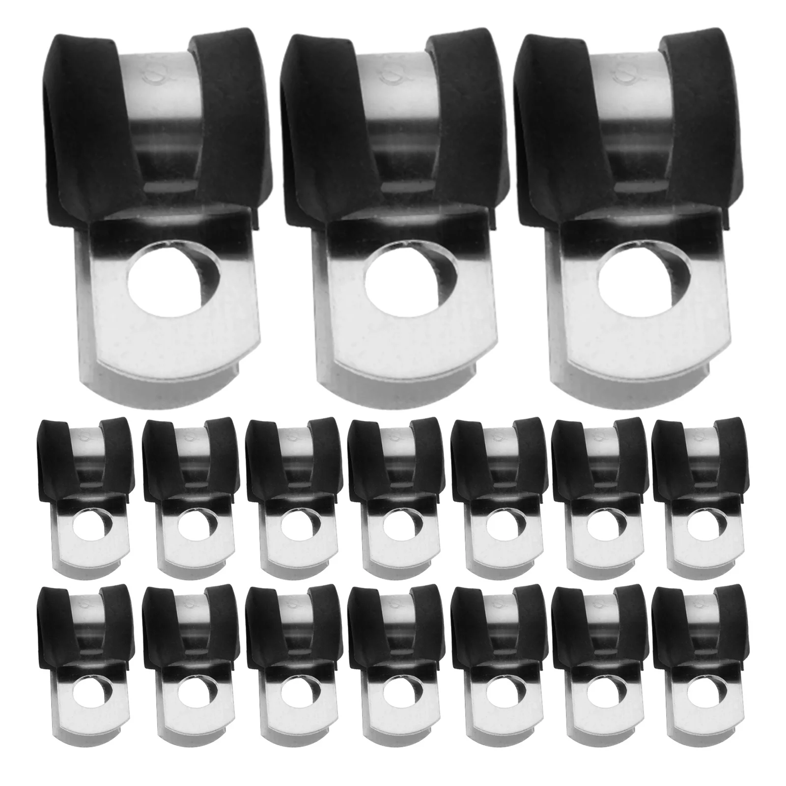 

20Pcs Hose Clamp Cable Clamps Set Stainless Steel Rubber Cushion Heavy Duty Hose Clamp Cable Hanger Wire Clamps