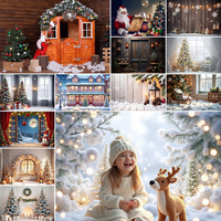 MOON.QG Christmas Decoration Backdrops For Photography Wood Fireplace Lanterns Candle Photo Backgrounds Party Decorations
