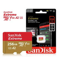 SanDisk Micro SD Card Memory Card Extreme MicroSD Cards 128GB 64GB 256GB SDXC A2 U3 V30 Max 160MB/s Flash TF for phone