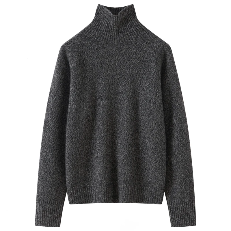 

Heavyweight Women 100% Cashmere Sweater Turtleneck Pullover Cable Knit Long SleeveBasic Soft Cashmere Knitwear Autumn Winter