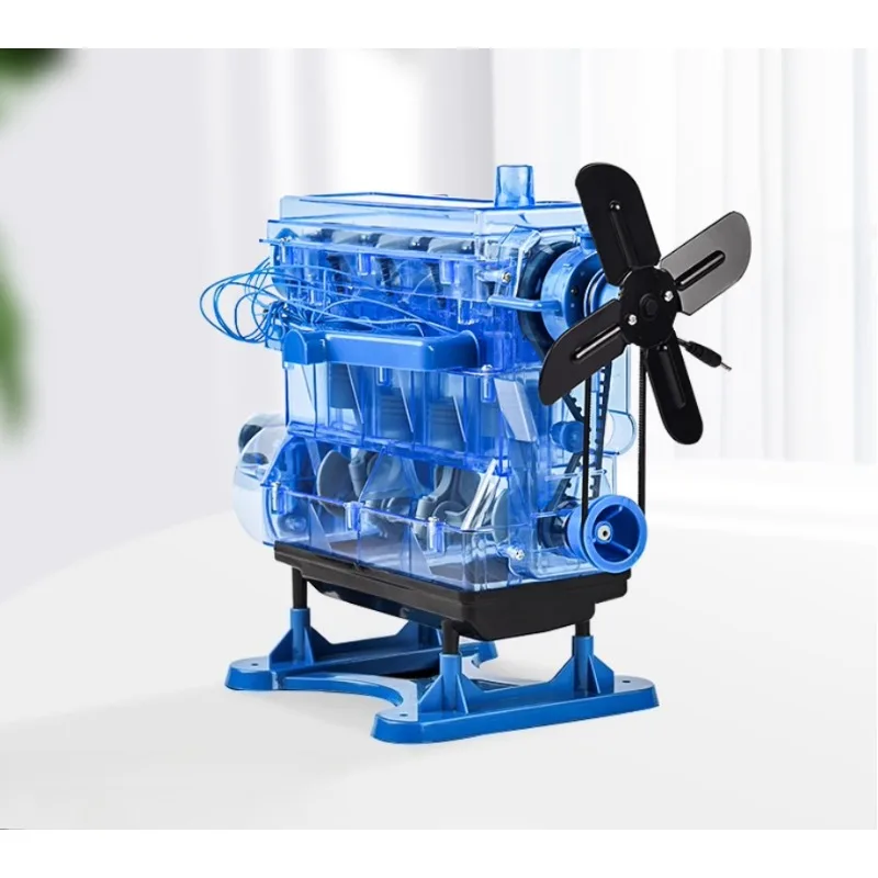Conjunto de modelos de ensamblaje de motor, motor de coche, modelo de motor de combustión interna, rompecabezas de experimento científico, herramienta de enseñanza de juguete eléctrico