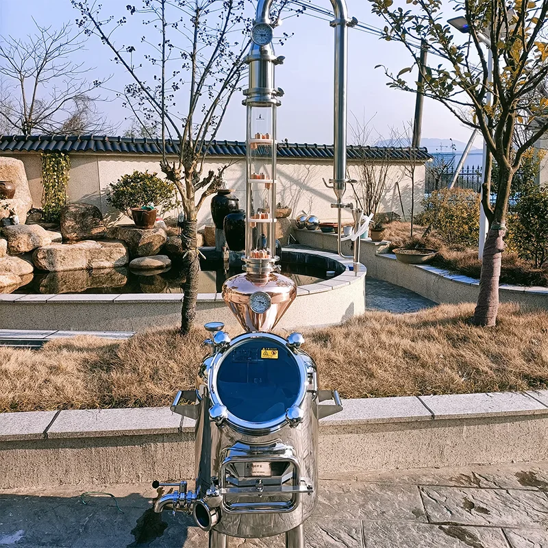 HOOLOO 120L طبقة واحدة التدفئة الكهربائية القياسية الروح المقطر مع خوذة النحاس عالية النقاء Moonshine لا تزال عدة ويسكي