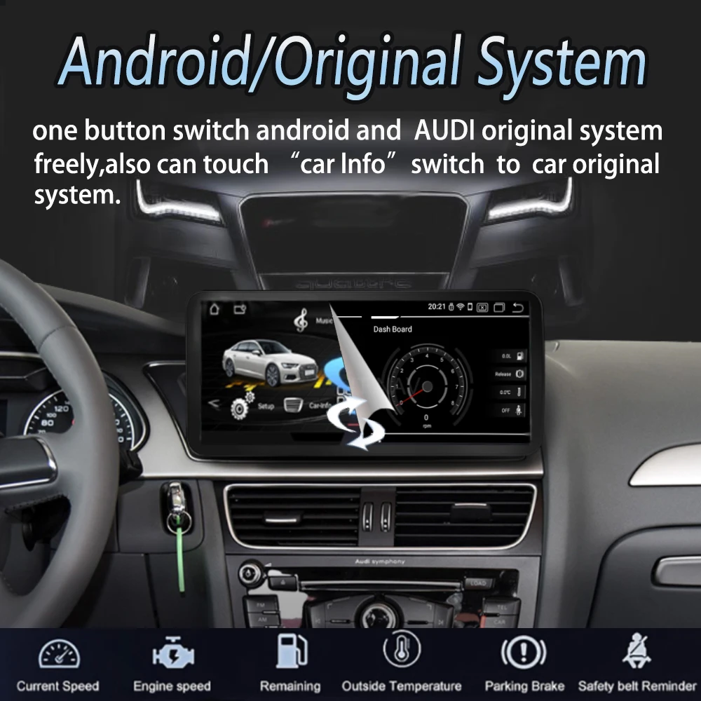 Für audi q7 4l 2005-2015 gps navi multimedia stereo android 14 auto bildschirm player 8-core 4g lte wifi google carplay